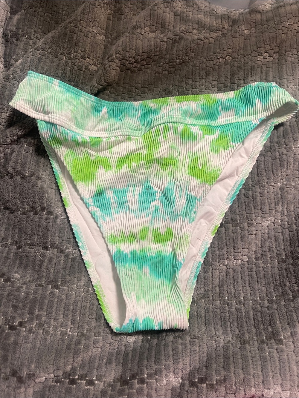 PINK Victoria's Secret White Lined Swim Bottom